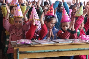 A classroom sponsored by Syria Relief and Development
